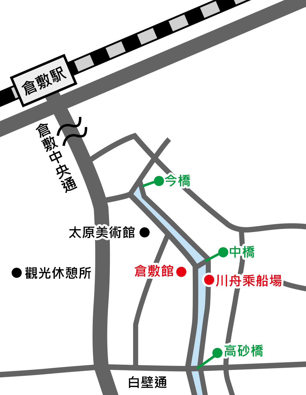 倉敷川遊船地圖